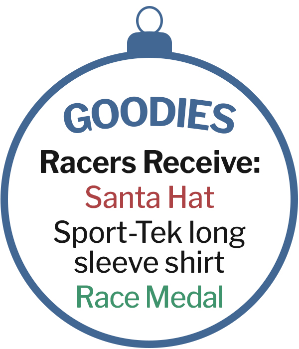 Goodies: Santta Hat, Sport-Tek Long Sleeve Shirt, Race Medal
